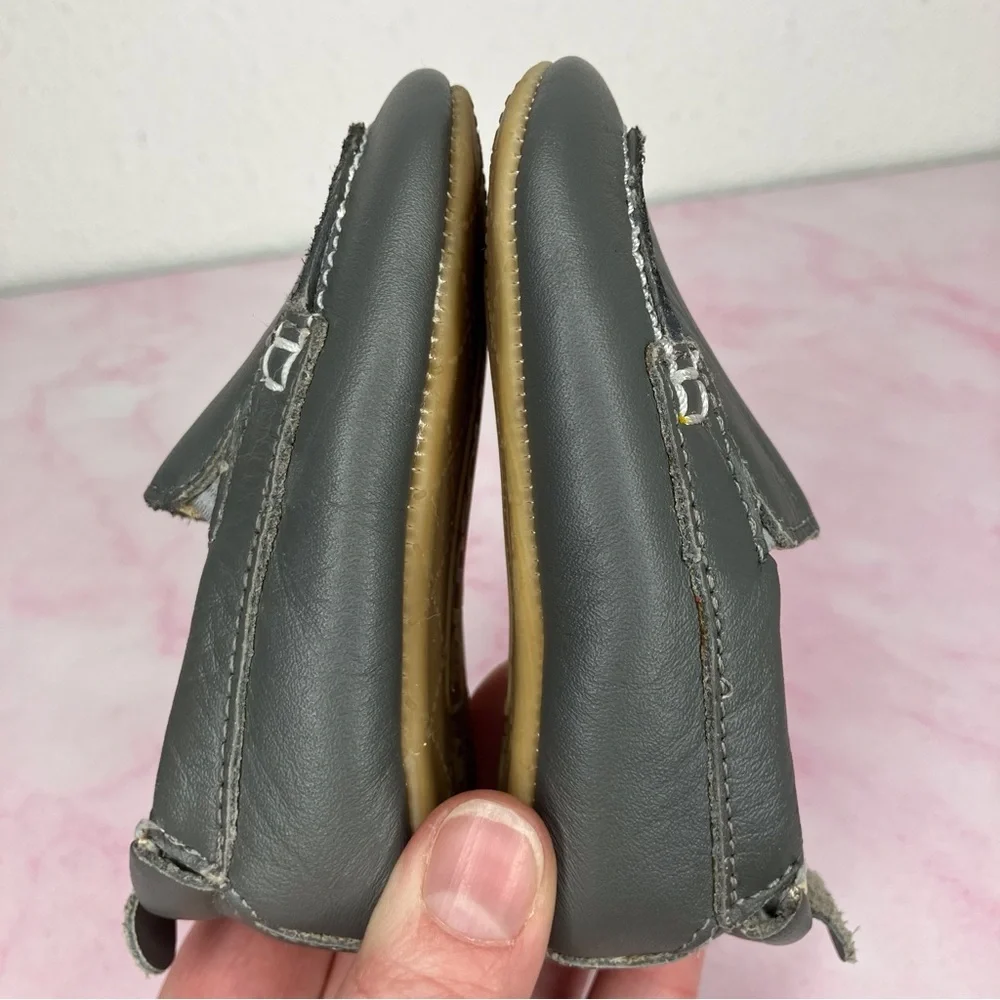 Old Soles Baby boat shoes taupe grey‎ leather loafers shoes 18 EU or 2 infant US